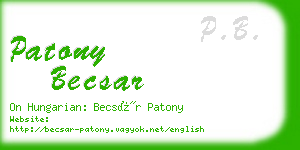 patony becsar business card